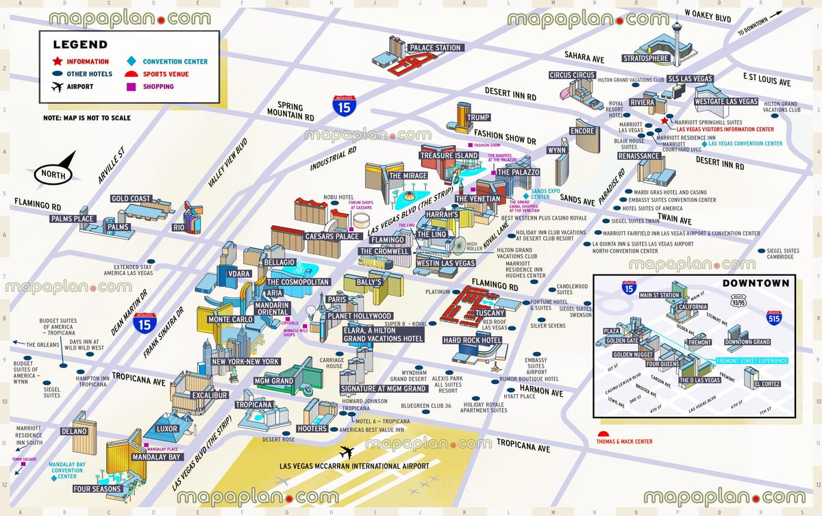 რუკა Vegas strip
