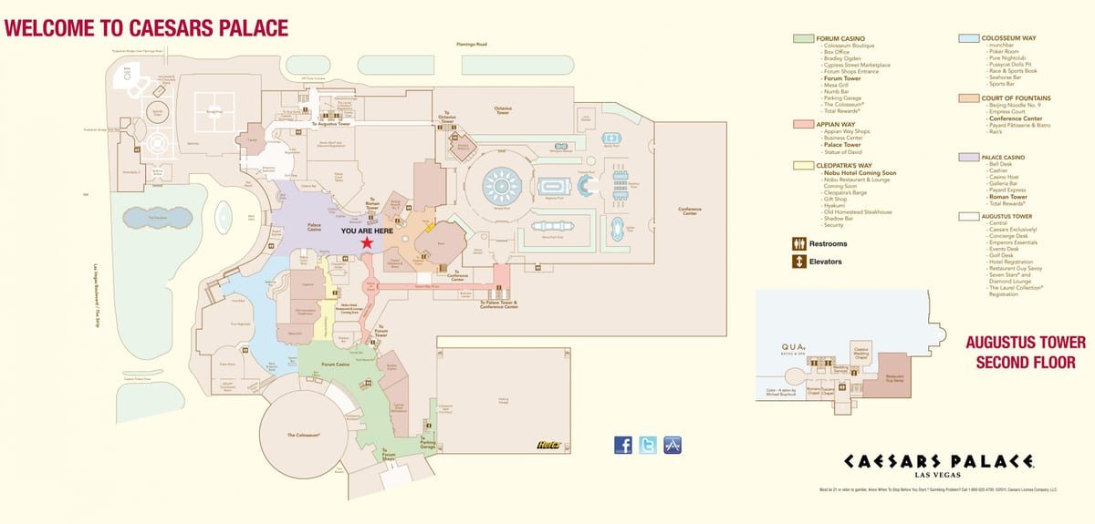 Caesars Las Vegas რუკა