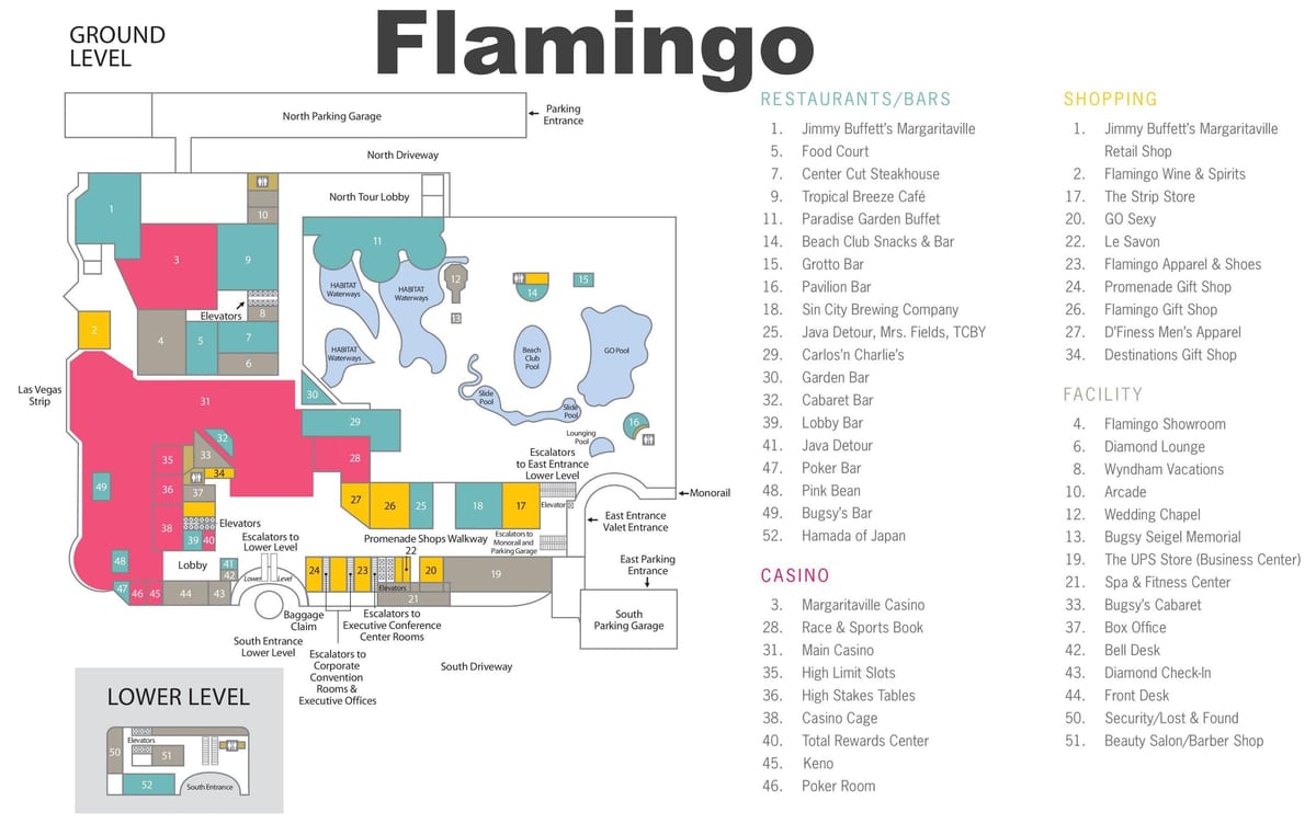 რუკა Flamingo Las Vegas