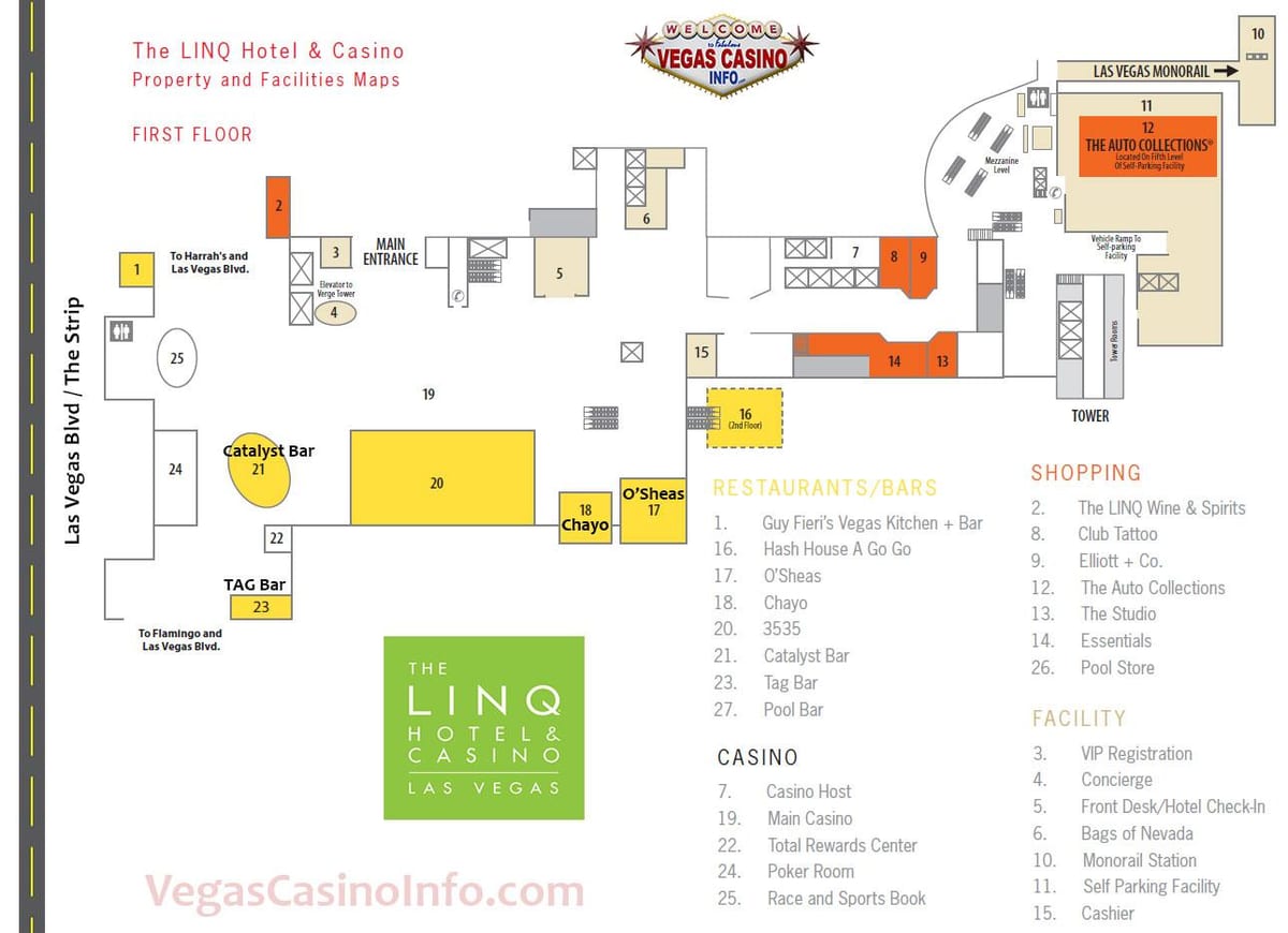 რუკა Linq Las Vegas