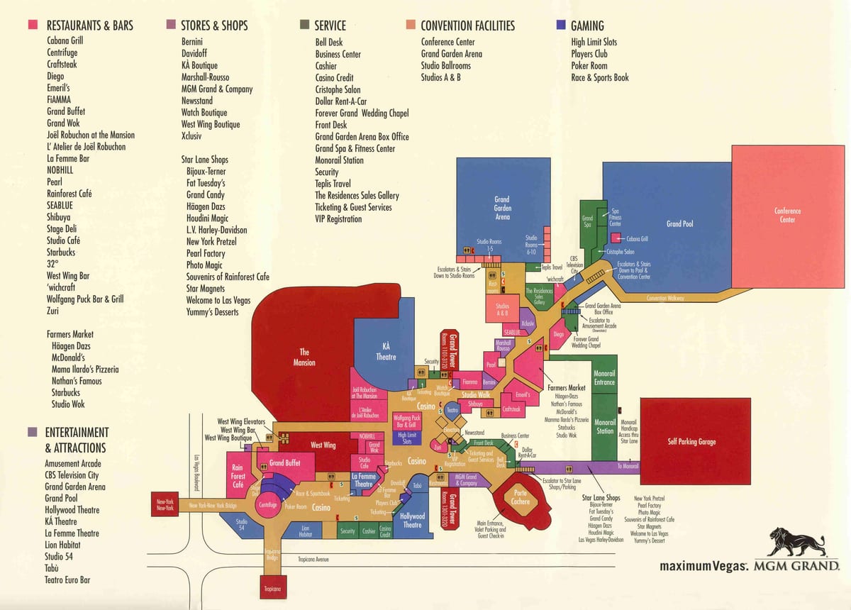 რუკა MGM grand Las Vegas