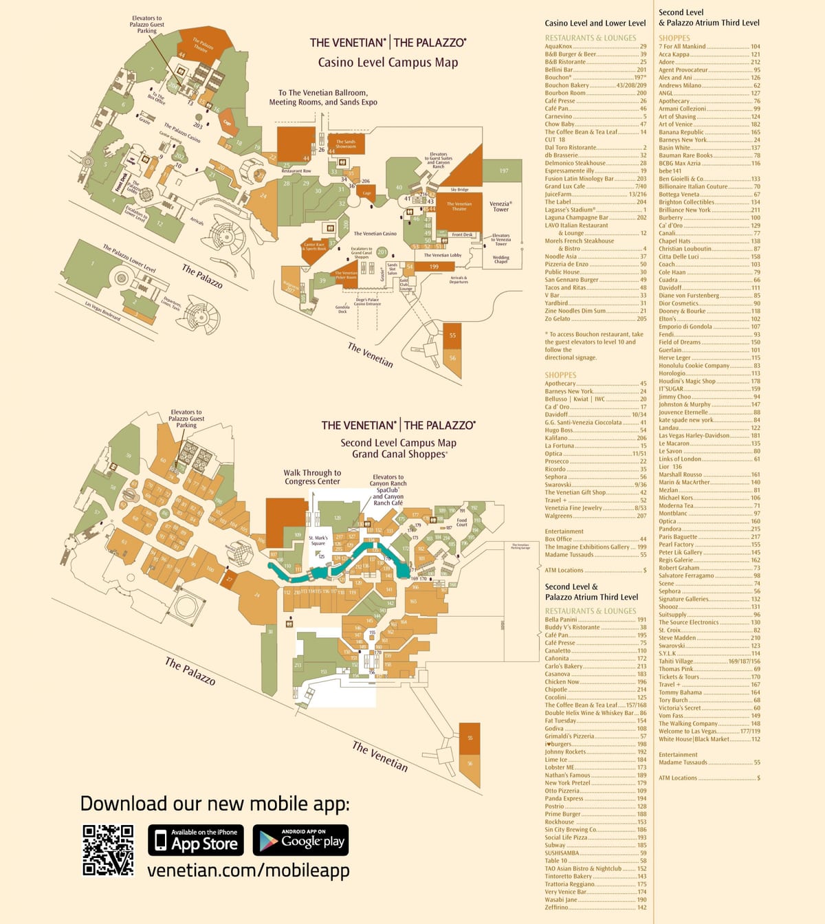 რუკა Venetian Las Vegas
